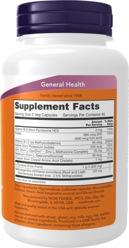 NOW Supplements, Thyroid Energy™, Iodine and Tyrosine plus Selenium, Zinc and Copper, Thyroid Support*, 90 Veg Capsules