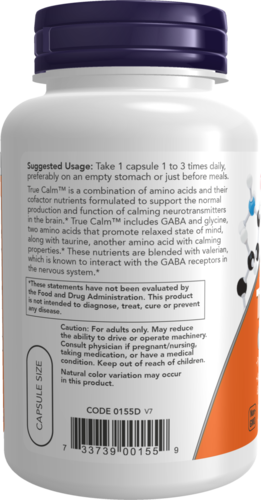 NOW Supplements, True Calm™, with Magnesium, GABA, B Vitamins & More, 90 Veg Capsules