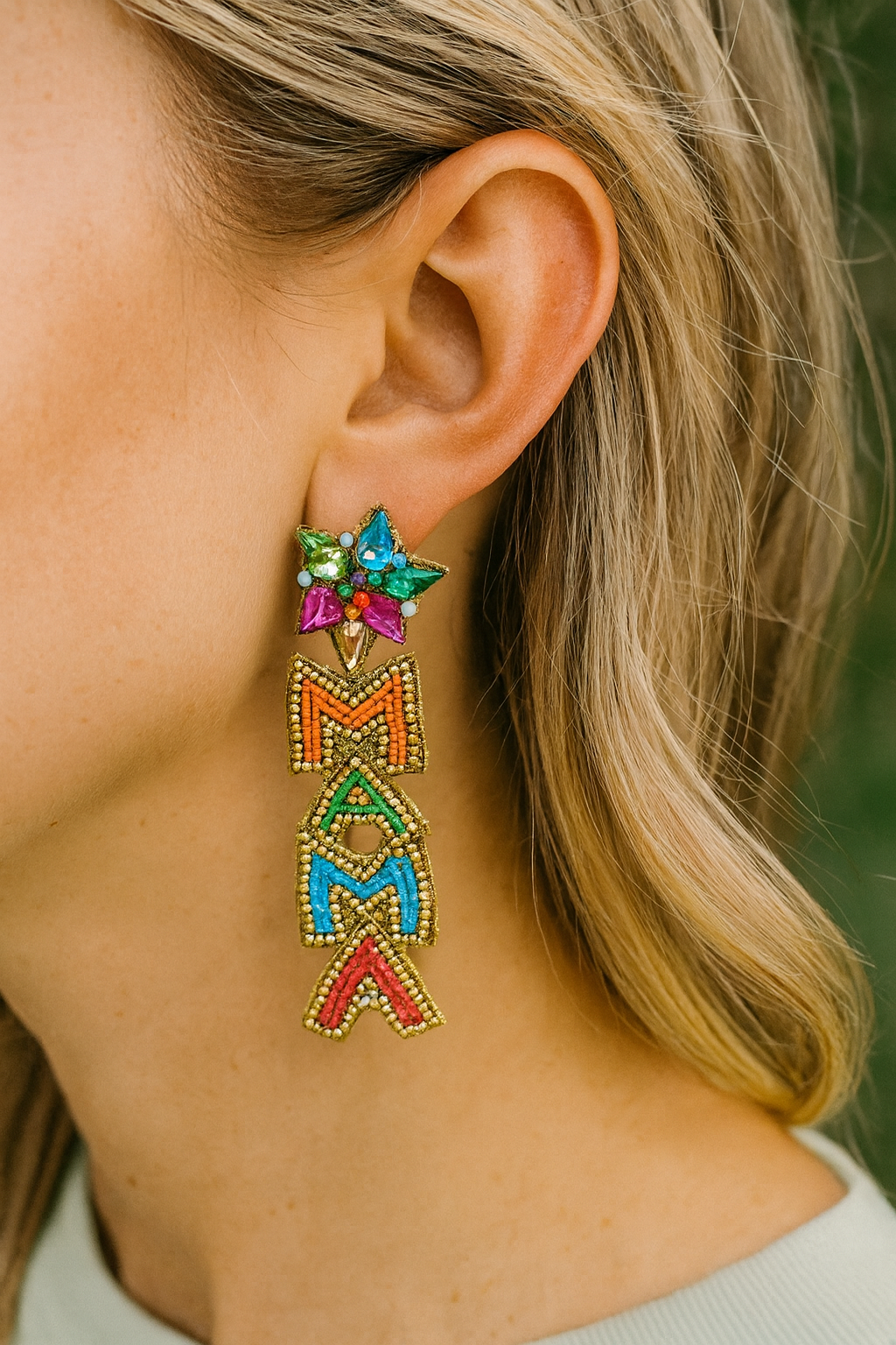 MAMA Statement Earrings – Myra Bag Beaded Handmade Jewelry