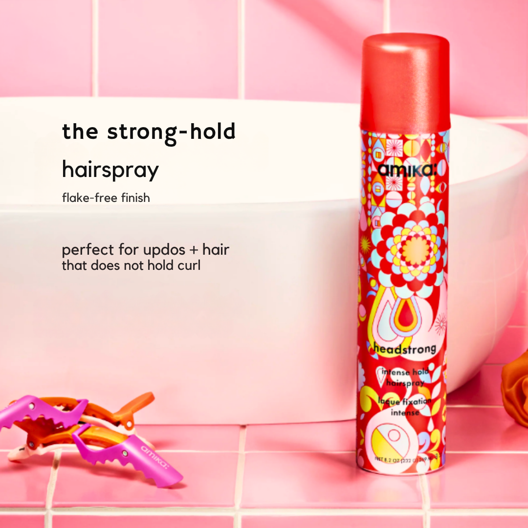 amika Headstrong Hairspray for updos 8.2oz – flake-free finish