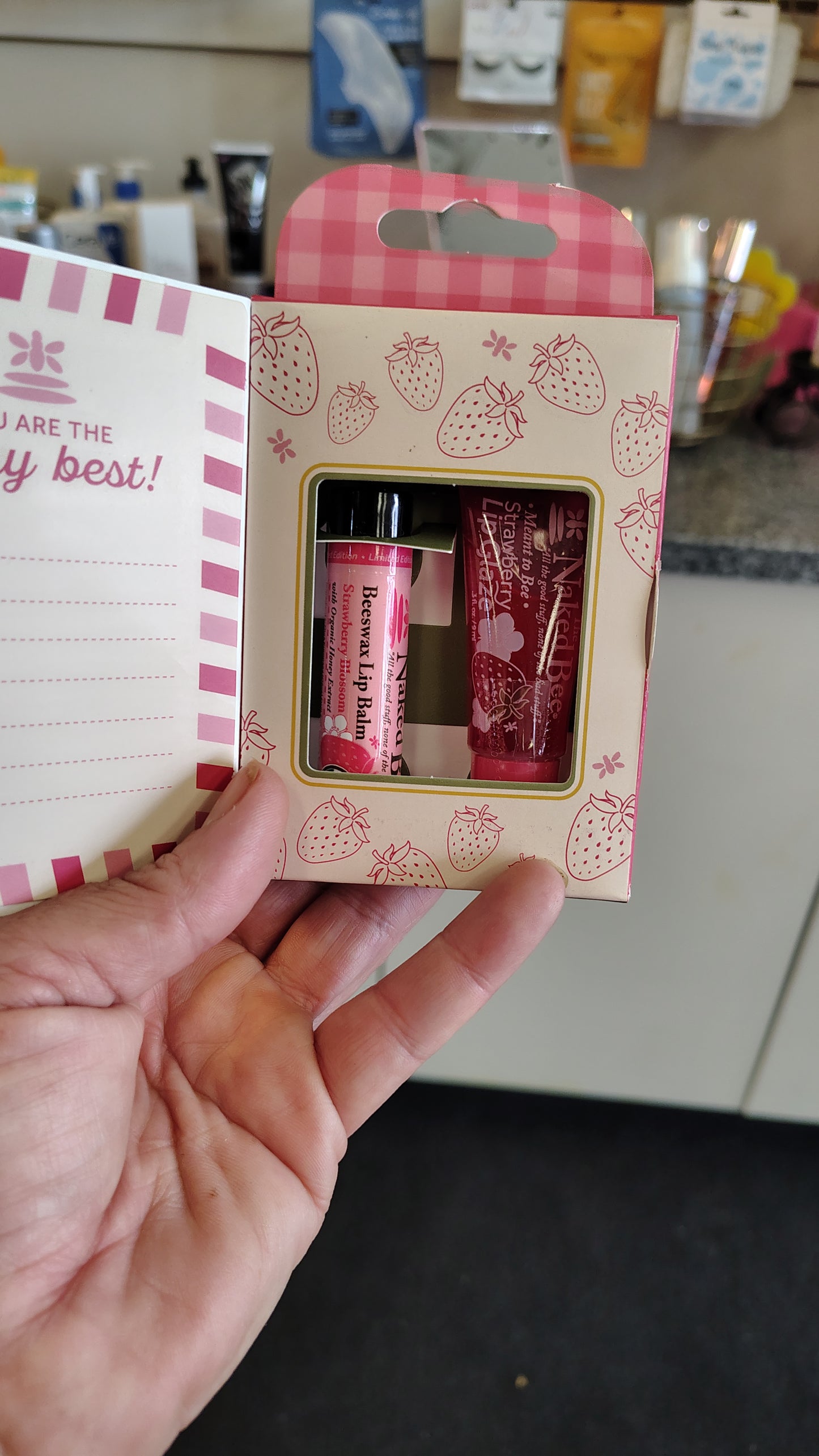 The Naked Bee Strawberry Lip Care Duo Organic