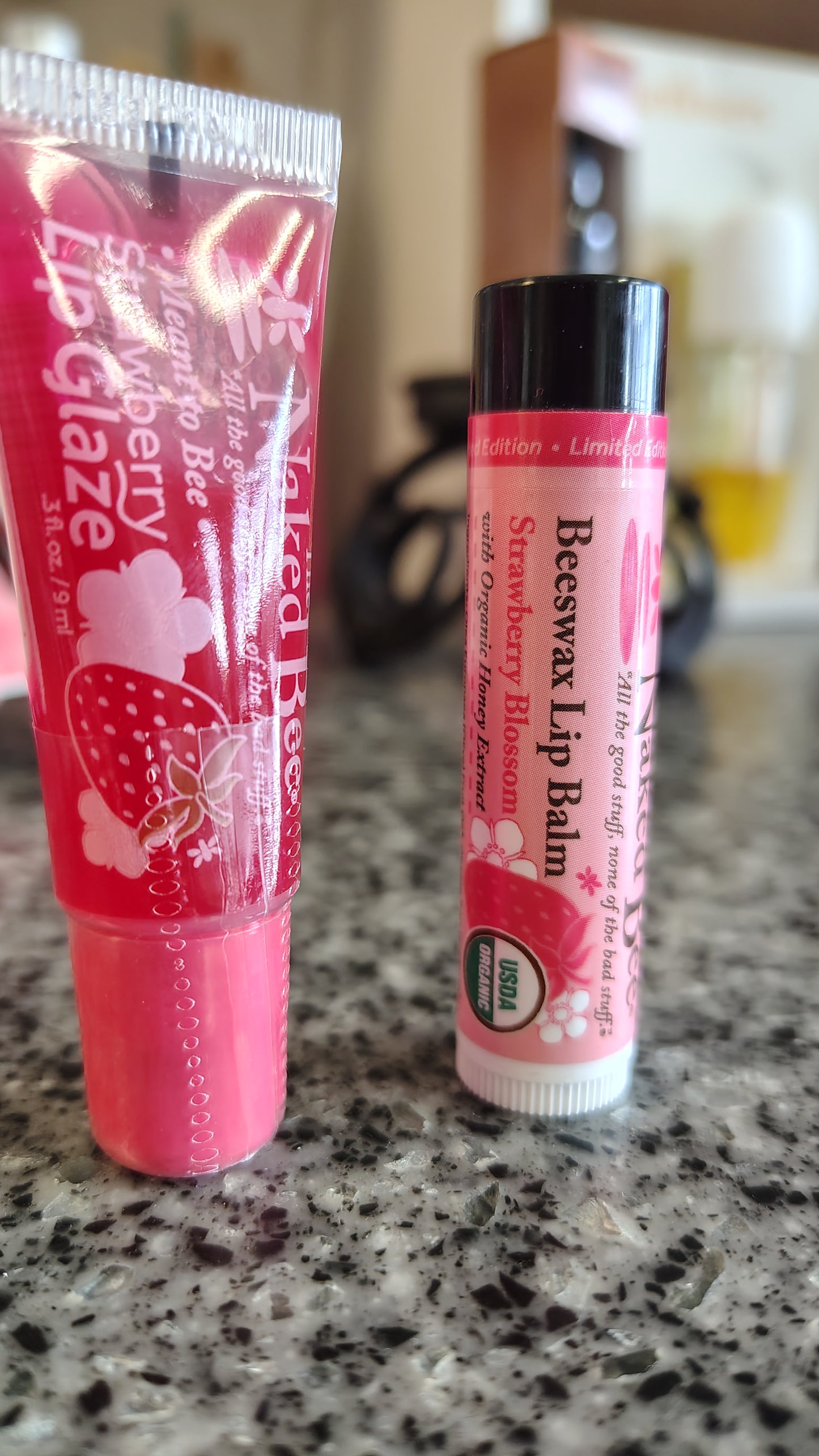 The Naked Bee Strawberry Lip Care Duo Organic