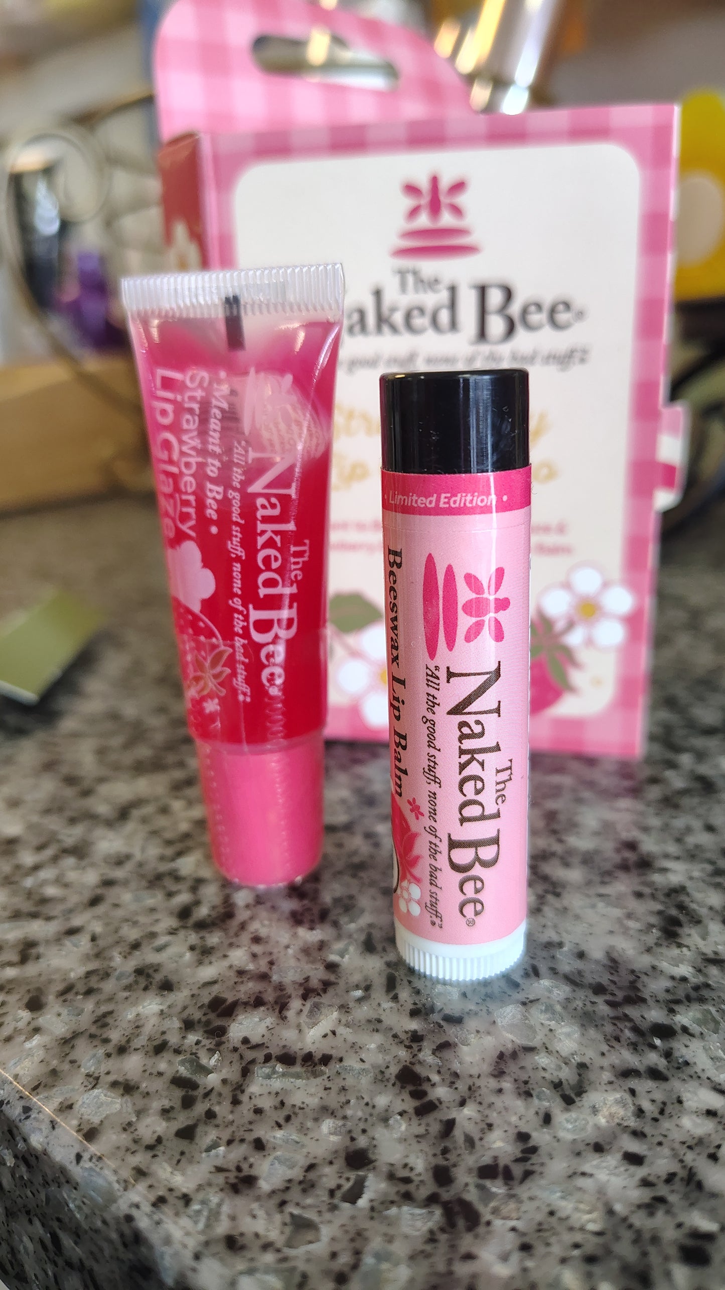 The Naked Bee Strawberry Lip Care Duo Organic