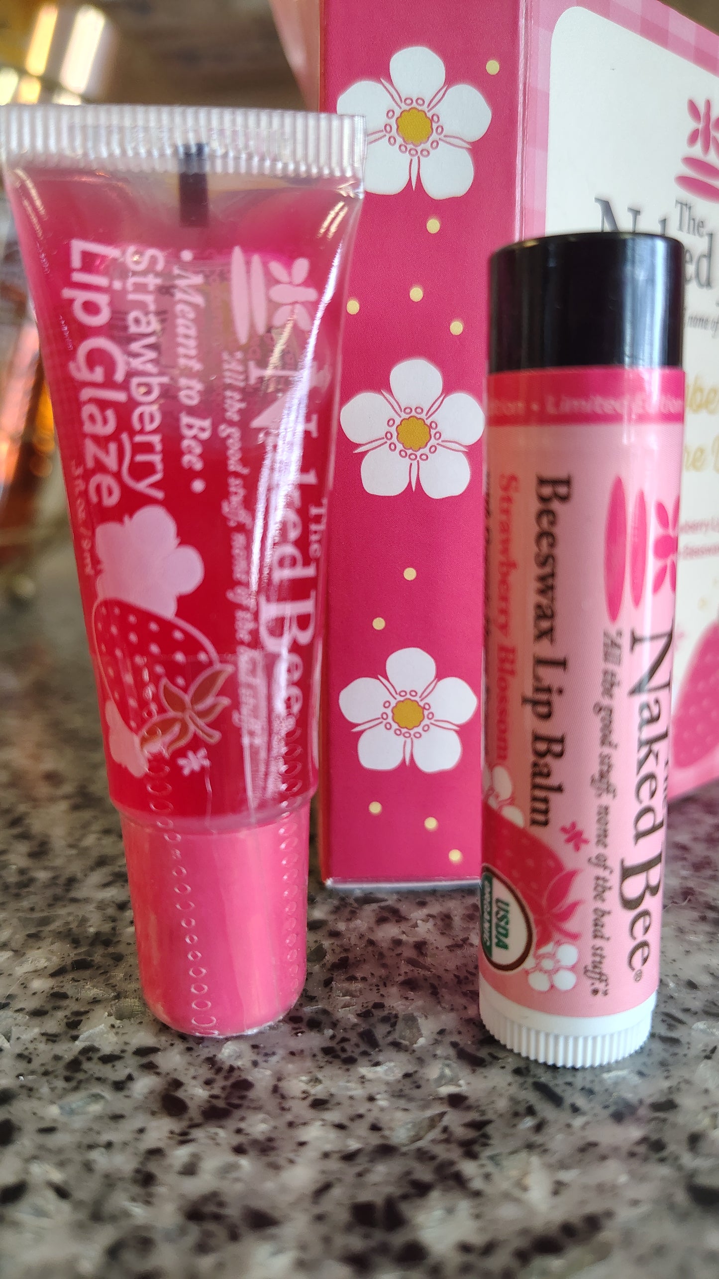 The Naked Bee Strawberry Lip Care Duo Organic