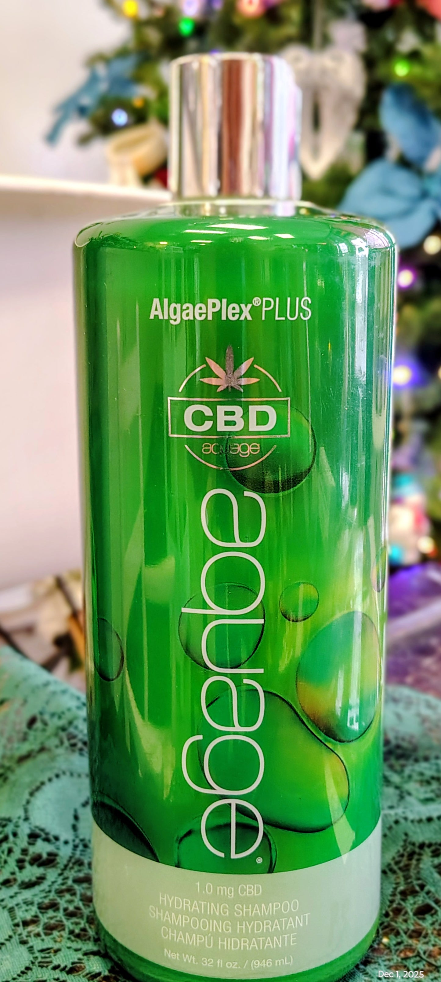 Aquage AlgaePlex® PLUS CBD Hydrating Shampoo – 32 oz | Moisture-Rich Vegan Formula with Marula Oil & Plant Protein