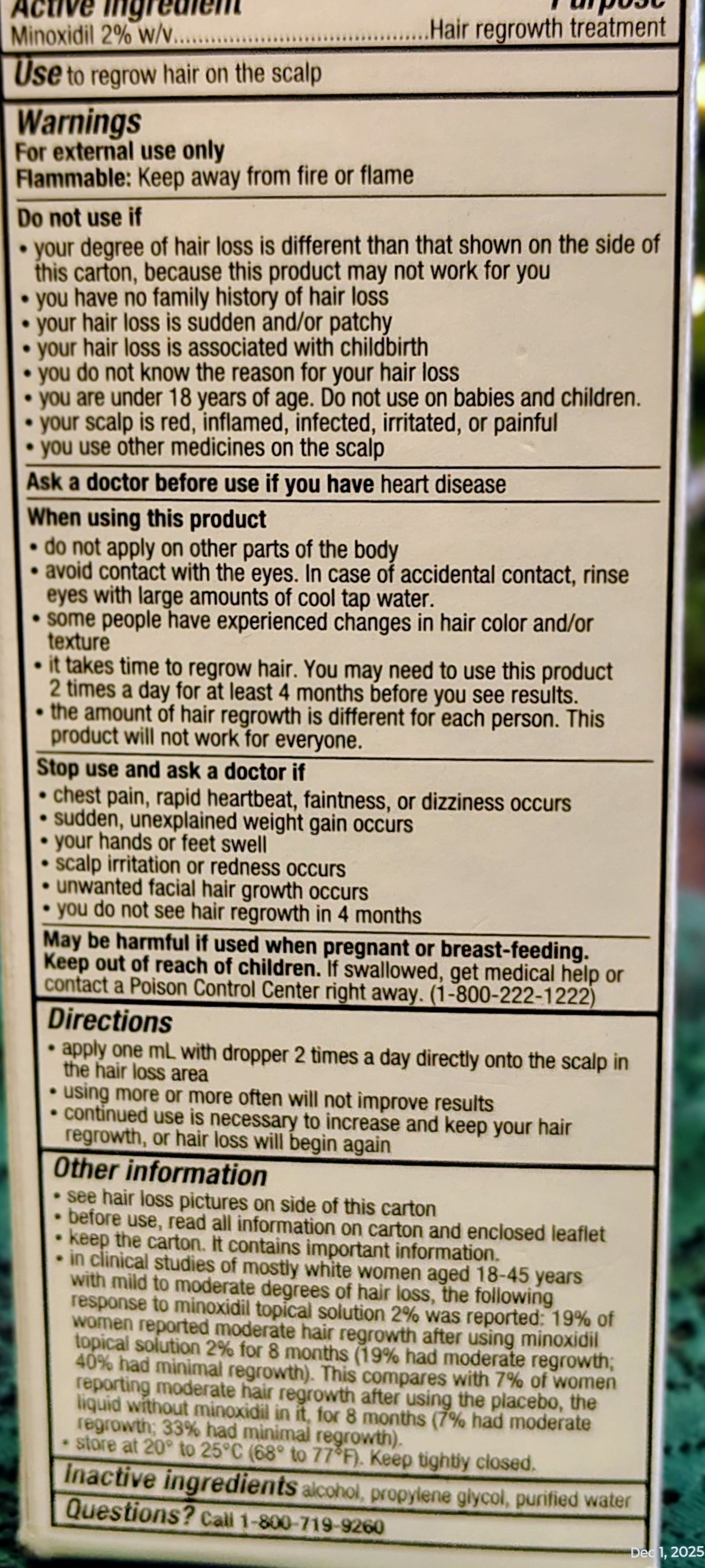 Nioxin Minoxidil 2% Hair Regrowth Treatment for Women – 60mL (1 Month Supply)