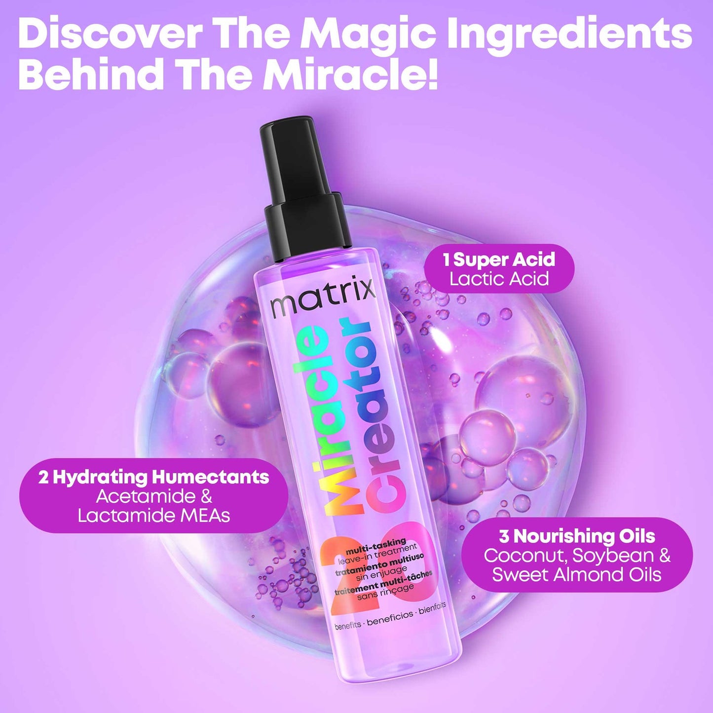 Matrix Miracle Creator 20 multi-tasking leave in treatment, COCONUT OIL