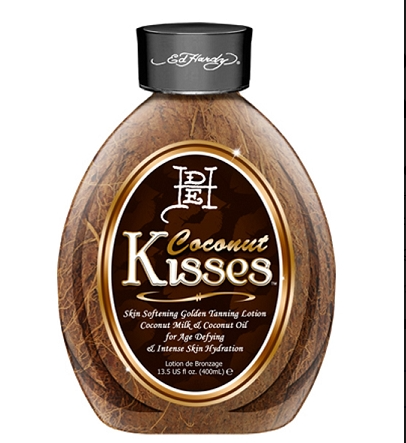 Ed Hardy Coconut Kiss skin softening tanning lotion with coconut oil for age defying and intense skin hydration