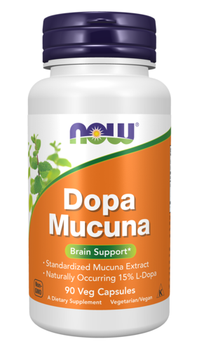 NOW Supplements, DOPA Mucuna, Standardized Mucuna Extract with Naturally Occurring 15% L-Dopa, 90 Veg Capsules