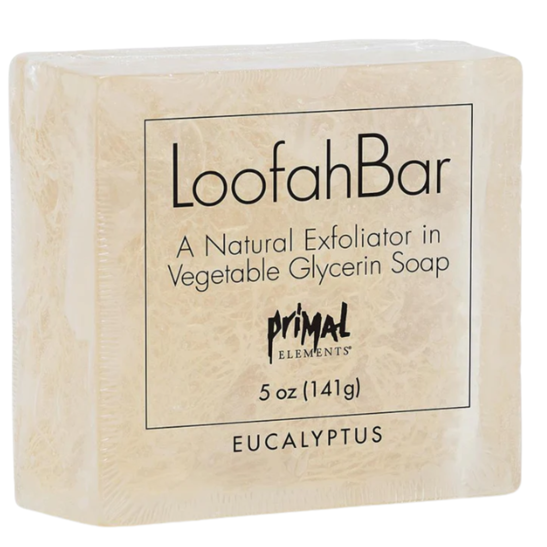 Primal Elements LoofahBar – Natural Vegetable Glycerin Soap with Real Loofah Sponge for Gentle Exfoliation & Moisturizing