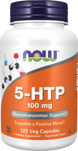 NOW Supplements, 5-HTP (5-hydroxytryptophan) 100 mg, Neurotransmitter Support*, 120 Veg Capsules