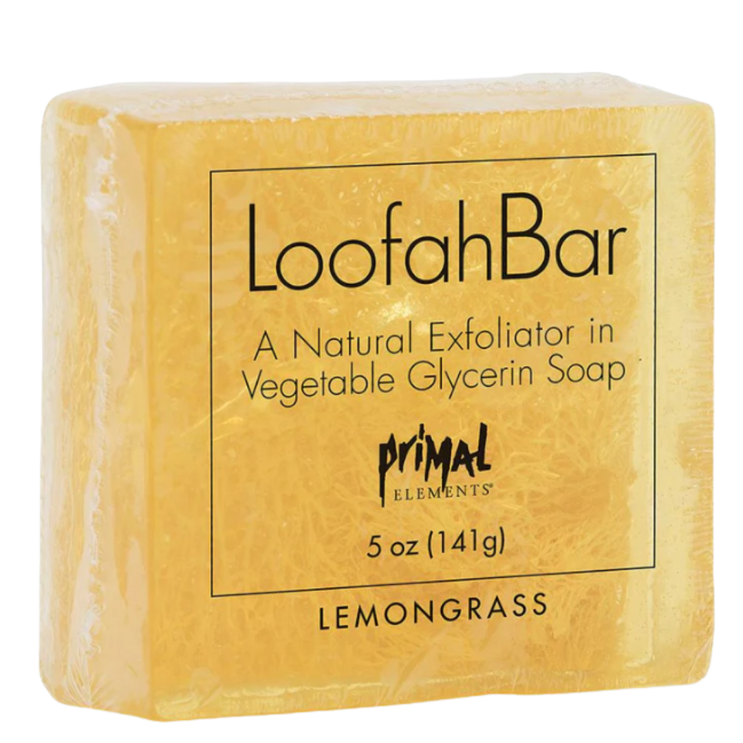 Primal Elements LoofahBar – Natural Vegetable Glycerin Soap with Real Loofah Sponge for Gentle Exfoliation & Moisturizing