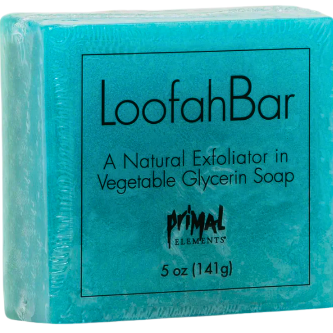 Primal Elements LoofahBar – Natural Vegetable Glycerin Soap with Real Loofah Sponge for Gentle Exfoliation & Moisturizing