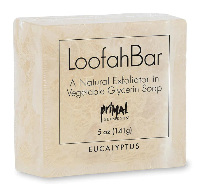 Primal Elements LoofahBar – Natural Vegetable Glycerin Soap with Real Loofah Sponge for Gentle Exfoliation & Moisturizing