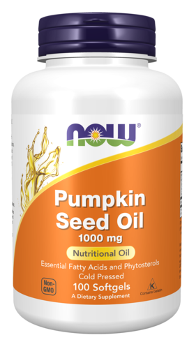 NOW Supplements, Pumpkin Seed Oil 1000 mg with Essential Fatty Acids and Phytosterols, Cold Pressed, 100 Softgels