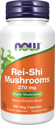 NOW Supplements, Rei-Shi Mushrooms 270 mg, Reishi/Shiitake Blend, Super Mushrooms, 100 Veg Capsules