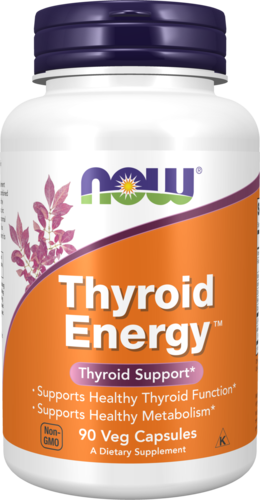 NOW Supplements, Thyroid Energy™, Iodine and Tyrosine plus Selenium, Zinc and Copper, Thyroid Support*, 90 Veg Capsules